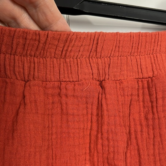 Alice Blue Womens Skirt L Burnt Orange White Floral Ruffles Waffle Texture Full - Picture 3 of 12